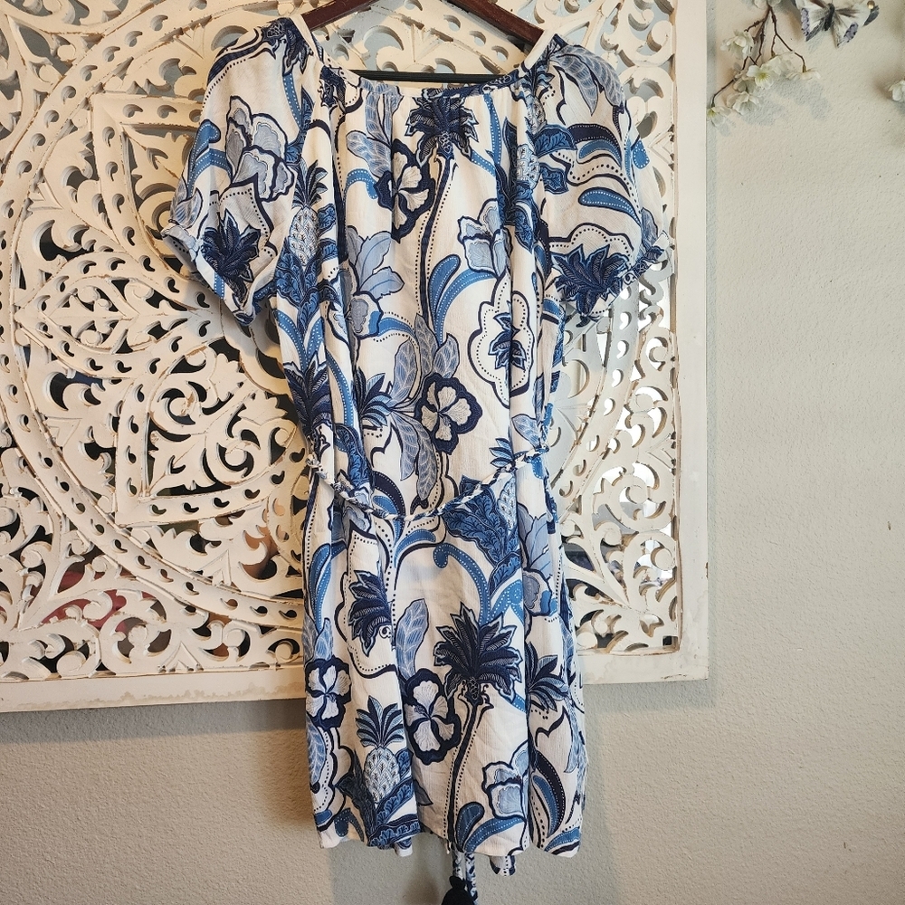 TORI RICHARD DRESS BUTTON DOWN BRAIDED BELT SHORT SLEEVES FLORAL NWOT SIZE SMALL - Picture 15 of 15